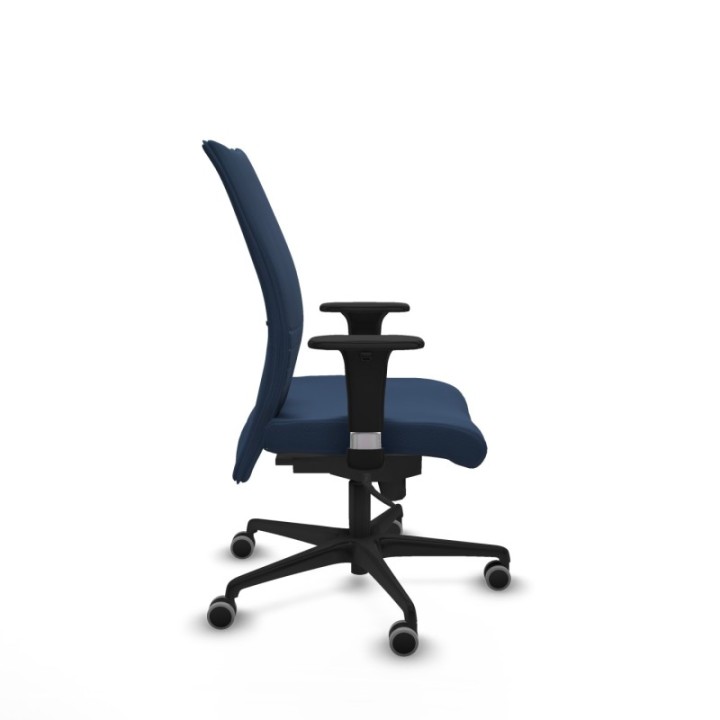 Albacete confidente XL sincro similpiel azul marino brazos 1D cromados base nailon ruedas 65mm engomadas