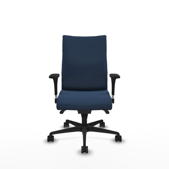 Albacete confidente XL sincro similpiel azul marino brazos 1D cromados base nailon ruedas 65 mm nailon