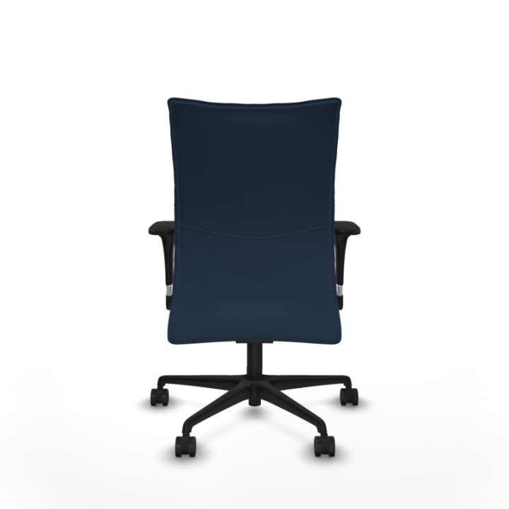 Albacete confidente XL sincro similpiel azul marino brazos 1D cromados base nailon ruedas 65 mm nailon