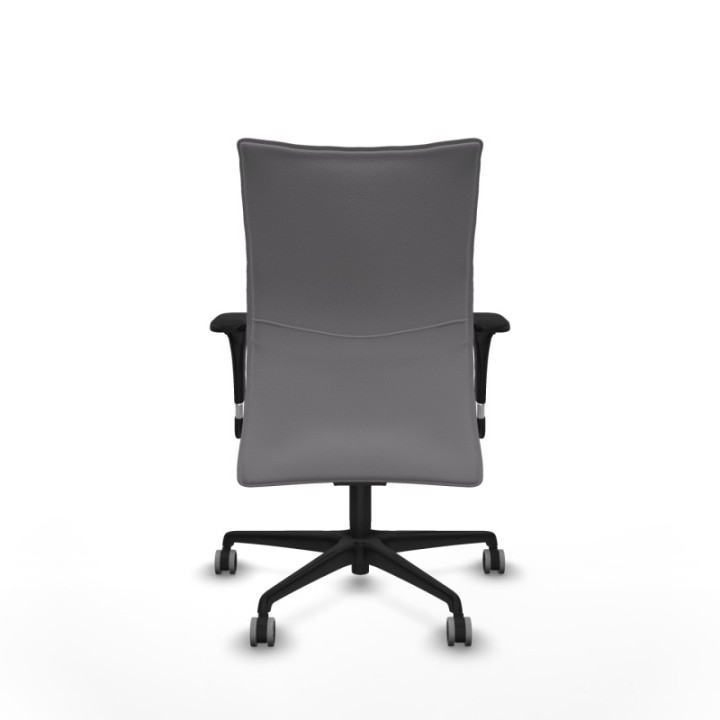 Albacete confidente XL sincro similpiel gris brazos 1D cromados base nailon ruedas 65mm engomadas