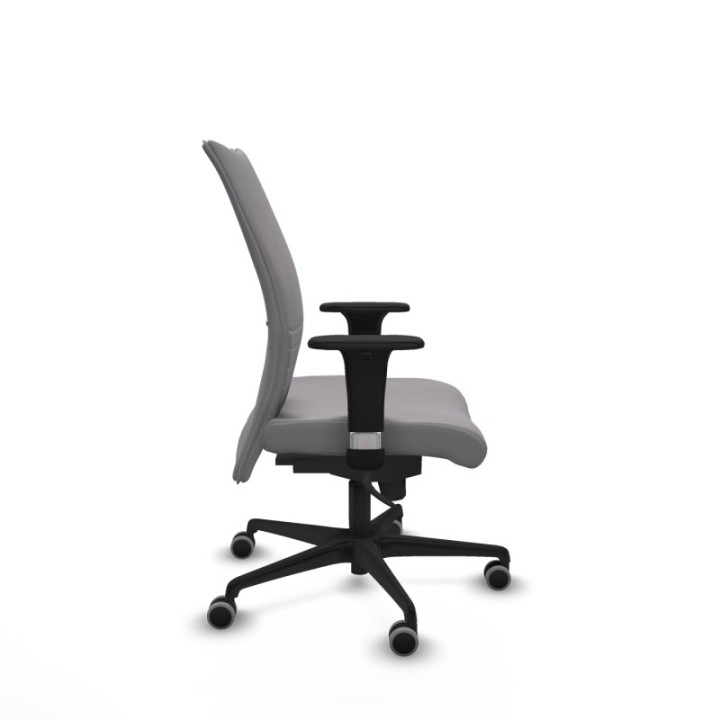 Albacete confidente XL sincro similpiel gris brazos 1D cromados base nailon ruedas 65mm engomadas