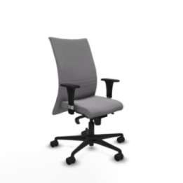 Albacete confidente XL sincro similpiel gris brazos 1D cromados base nailon ruedas 65 mm nailon