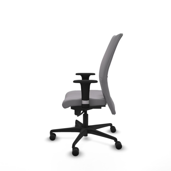 Albacete confidente XL sincro similpiel gris brazos 1D cromados base nailon ruedas 65 mm nailon