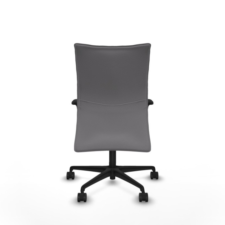 Albacete confidente XL sincro similpiel gris brazos 1D cromados base nailon ruedas 65 mm nailon