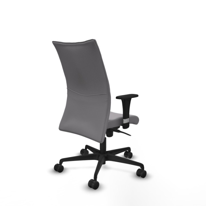 Albacete confidente XL sincro similpiel gris brazos 1D cromados base nailon ruedas 65 mm nailon