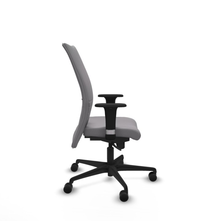 Albacete confidente XL sincro similpiel gris brazos 1D cromados base nailon ruedas 65 mm nailon