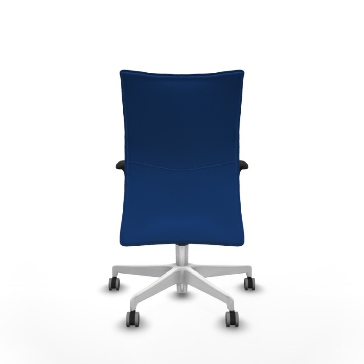 Albacete confidente XL sincro similpiel azul brazos 1D cromados base blanca ruedas 65mm engomadas