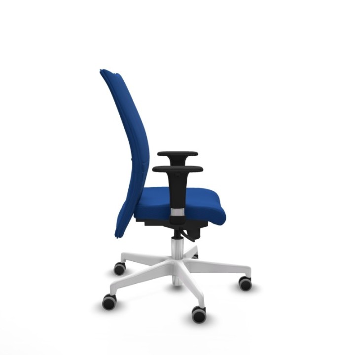 Albacete confidente XL sincro similpiel azul brazos 1D cromados base blanca ruedas 65mm engomadas