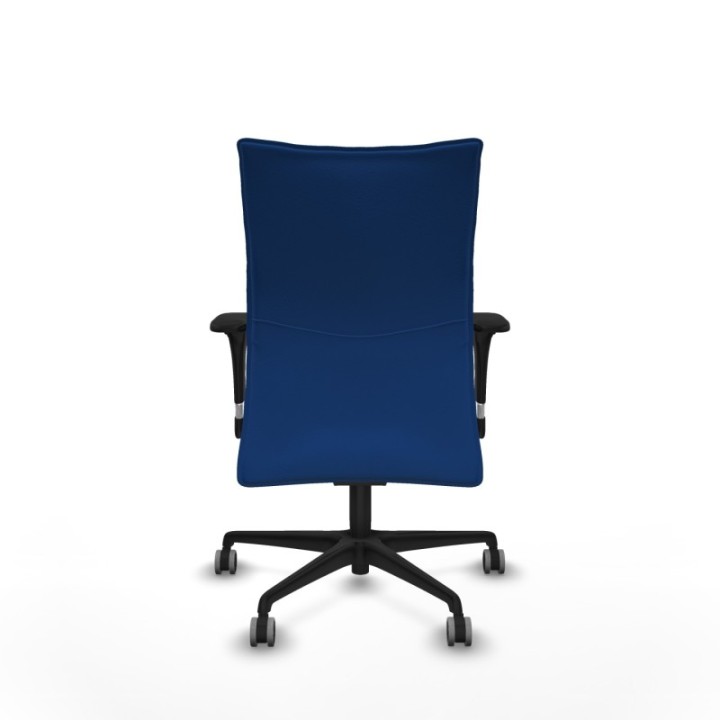 Albacete confidente XL sincro similpiel azul brazos 1D cromados base nailon ruedas 65mm engomadas