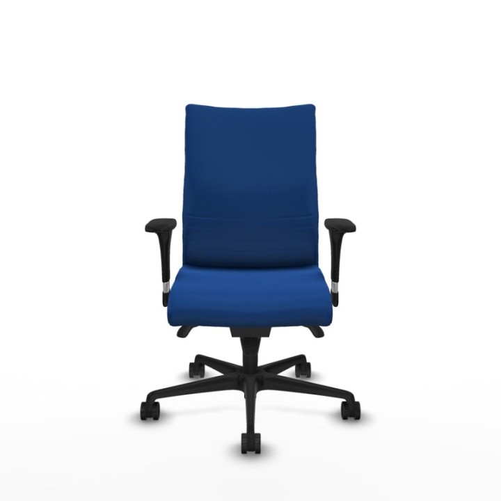 Albacete confidente XL sincro similpiel azul brazos 1D cromados base nailon ruedas 65 mm nailon