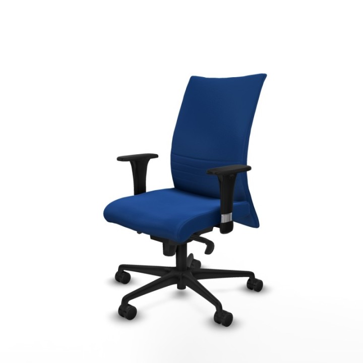 Albacete confidente XL sincro similpiel azul brazos 1D cromados base nailon ruedas 65 mm nailon