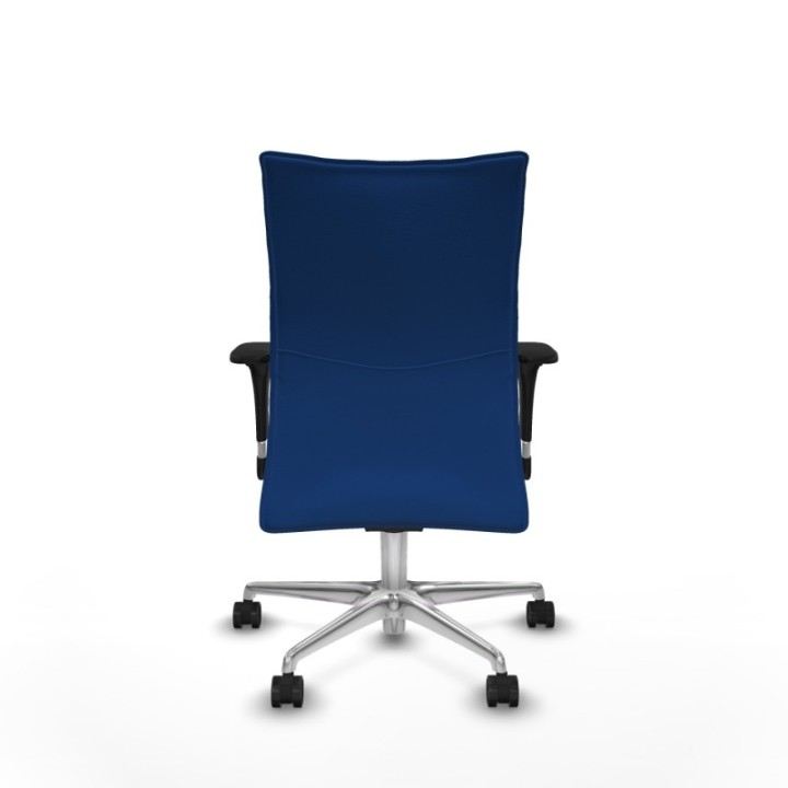 Albacete confidente XL sincro similpiel azul brazos 1D cromados base aluminio ruedas 65 mm nailon