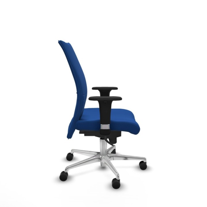 Albacete confidente XL sincro similpiel azul brazos 1D cromados base aluminio ruedas 65 mm nailon