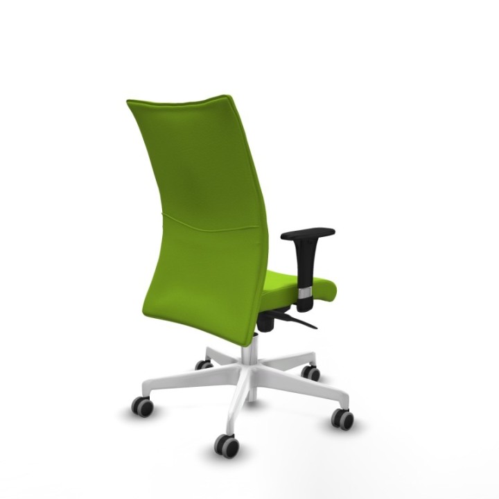 Albacete confidente XL sincro similpiel pistacho brazos 1D cromados base blanca ruedas 65mm engomadas