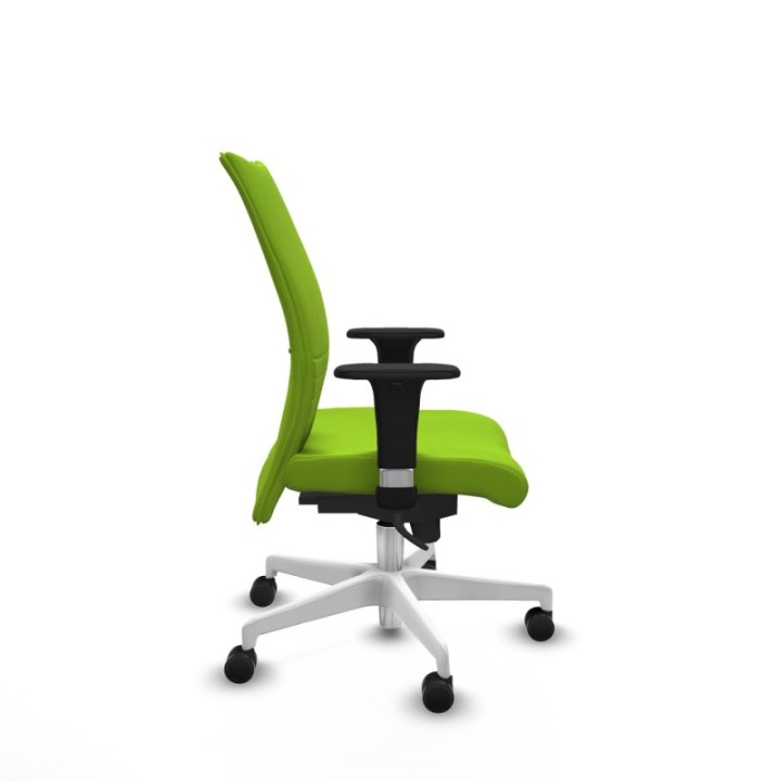 Albacete confidente XL sincro similpiel pistacho brazos 1D cromados base blanca ruedas 65 mm nailon