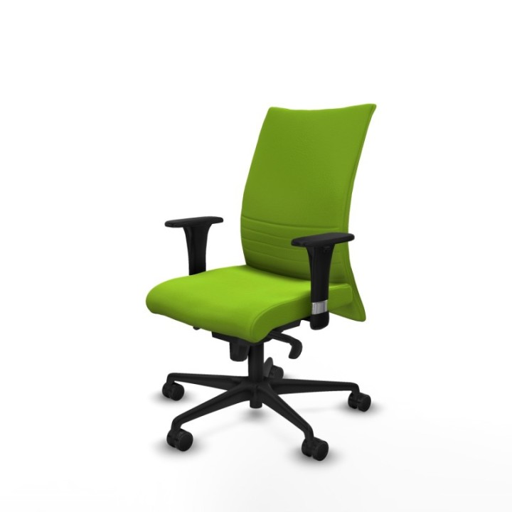 Albacete confidente XL sincro similpiel pistacho brazos 1D cromados base nailon ruedas 65 mm nailon