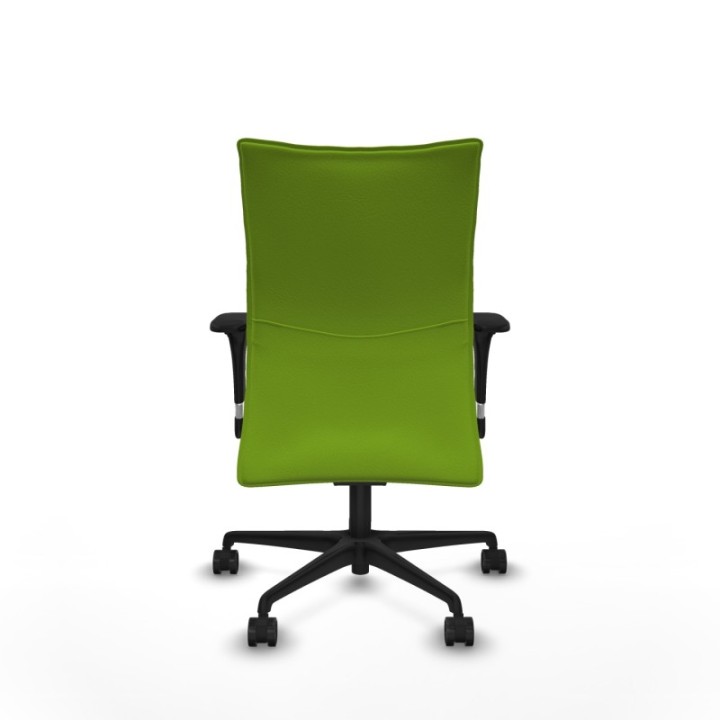 Albacete confidente XL sincro similpiel pistacho brazos 1D cromados base nailon ruedas 65 mm nailon