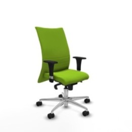 Albacete confidente XL sincro similpiel pistacho brazos 1D cromados base aluminio ruedas 65 mm nailon