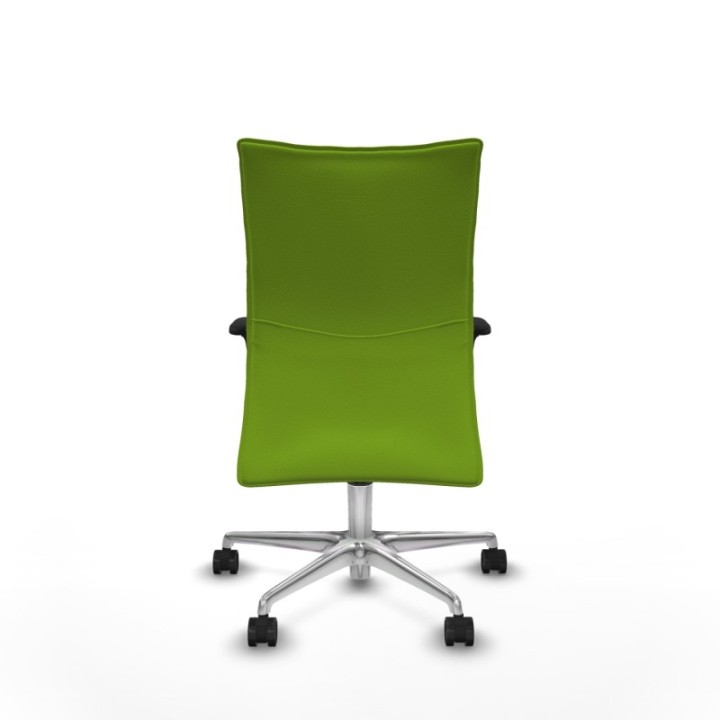 Albacete confidente XL sincro similpiel pistacho brazos 1D cromados base aluminio ruedas 65 mm nailon