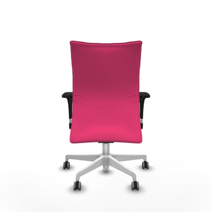 Albacete confidente XL sincro similpiel rosa brazos 1D cromados base blanca ruedas 65mm engomadas