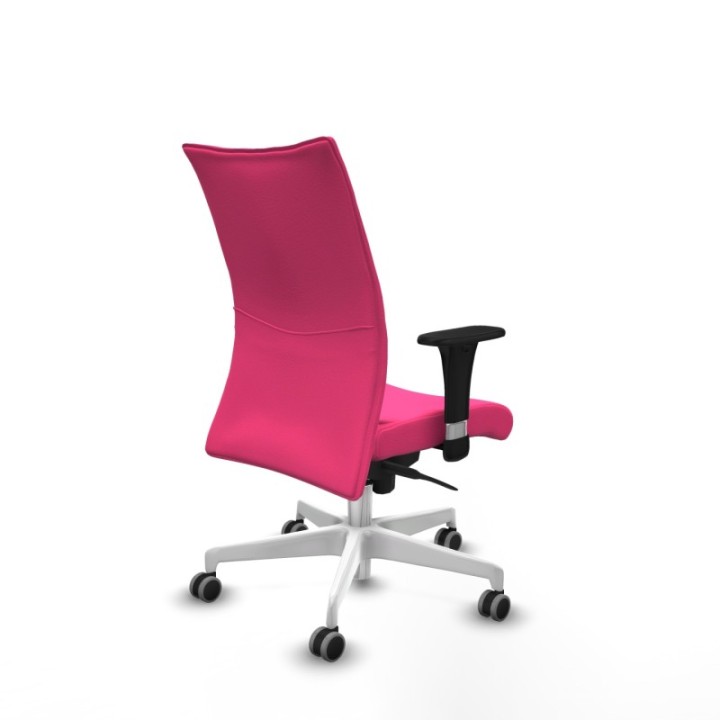 Albacete confidente XL sincro similpiel rosa brazos 1D cromados base blanca ruedas 65mm engomadas