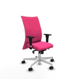 Albacete confidente XL sincro similpiel rosa brazos 1D cromados base blanca ruedas 65 mm nailon