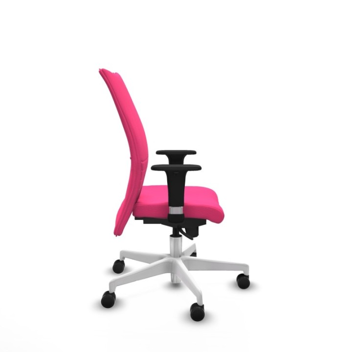 Albacete confidente XL sincro similpiel rosa brazos 1D cromados base blanca ruedas 65 mm nailon