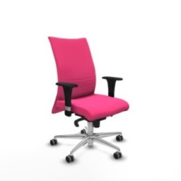 Albacete confidente XL sincro similpiel rosa brazos 1D cromados base aluminio ruedas 65mm engomadas