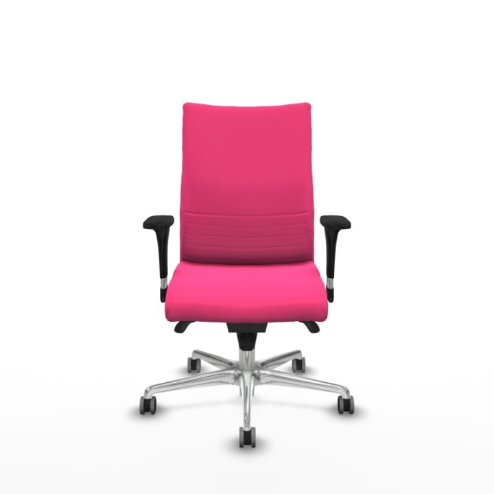 Albacete confidente XL sincro similpiel rosa brazos 1D cromados base aluminio ruedas 65mm engomadas