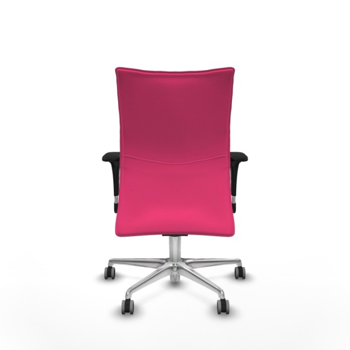 Albacete confidente XL sincro similpiel rosa brazos 1D cromados base aluminio ruedas 65mm engomadas