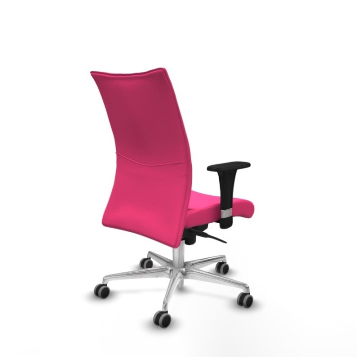 Albacete confidente XL sincro similpiel rosa brazos 1D cromados base aluminio ruedas 65mm engomadas