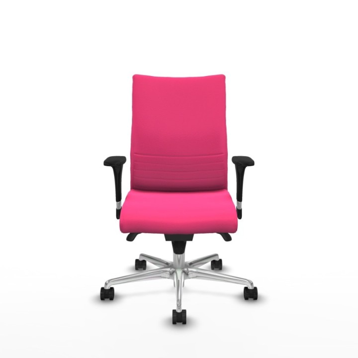 Albacete confidente XL sincro similpiel rosa brazos 1D cromados base aluminio ruedas 65 mm nailon