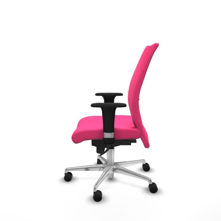 Albacete confidente XL sincro similpiel rosa brazos 1D cromados base aluminio ruedas 65 mm nailon