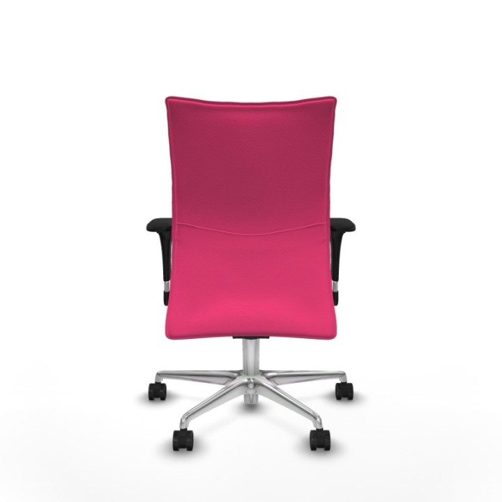 Albacete confidente XL sincro similpiel rosa brazos 1D cromados base aluminio ruedas 65 mm nailon