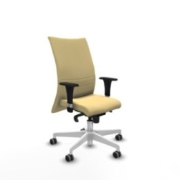 Albacete confidente XL sincro similpiel crema brazos 1D cromados base blanca ruedas 65mm engomadas