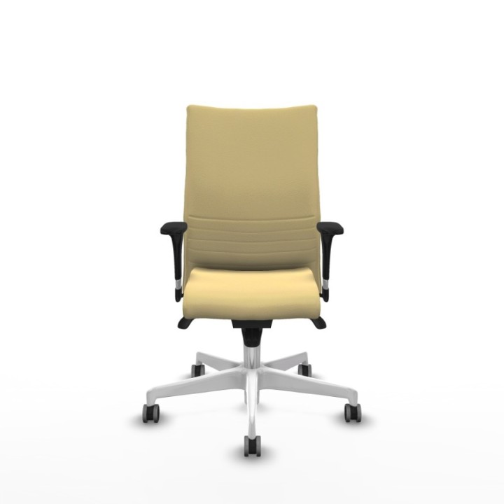 Albacete confidente XL sincro similpiel crema brazos 1D cromados base blanca ruedas 65mm engomadas