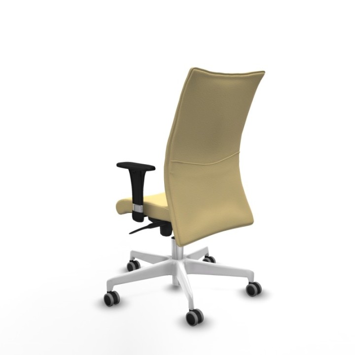 Albacete confidente XL sincro similpiel crema brazos 1D cromados base blanca ruedas 65mm engomadas