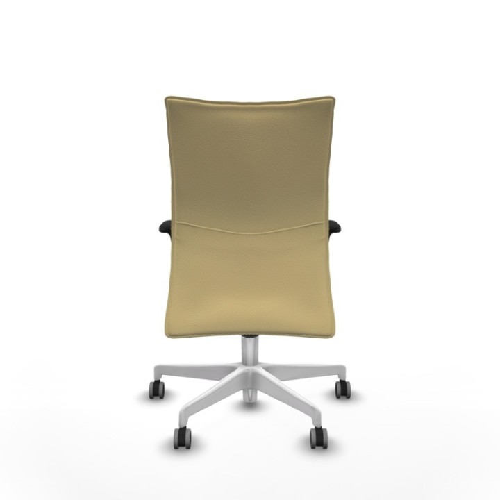 Albacete confidente XL sincro similpiel crema brazos 1D cromados base blanca ruedas 65mm engomadas