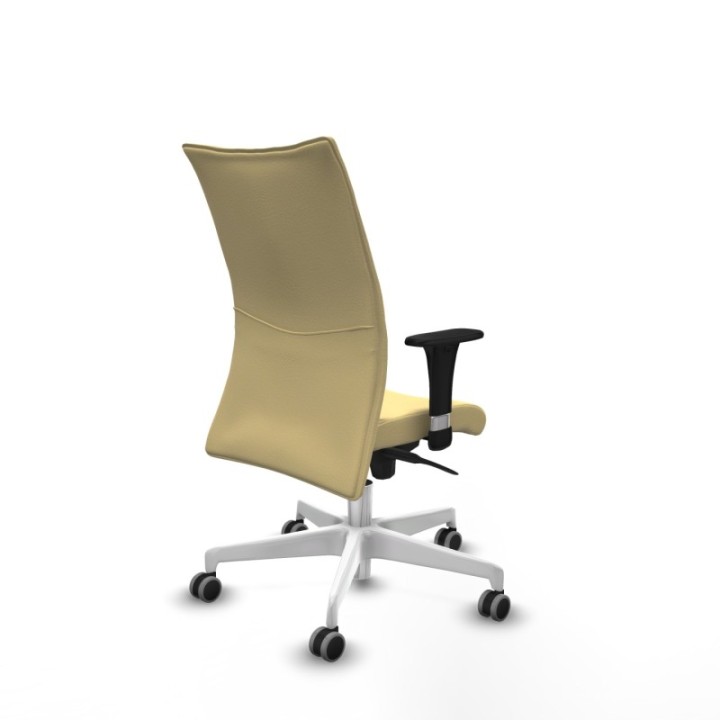 Albacete confidente XL sincro similpiel crema brazos 1D cromados base blanca ruedas 65mm engomadas