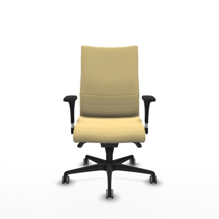 Albacete confidente XL sincro similpiel crema brazos 1D cromados base nailon ruedas 65mm engomadas