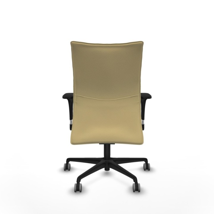 Albacete confidente XL sincro similpiel crema brazos 1D cromados base nailon ruedas 65mm engomadas