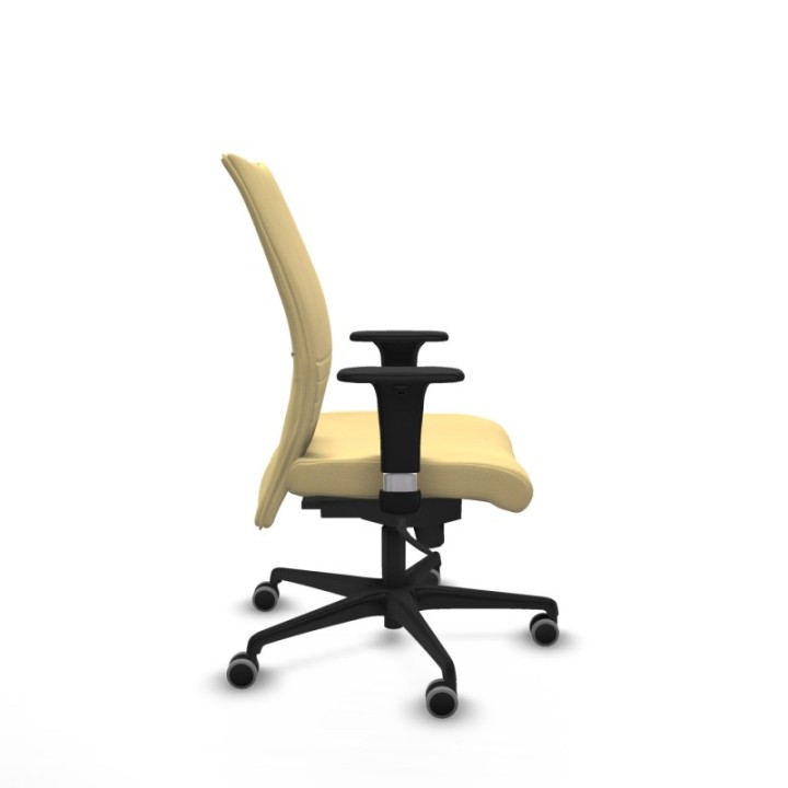 Albacete confidente XL sincro similpiel crema brazos 1D cromados base nailon ruedas 65mm engomadas