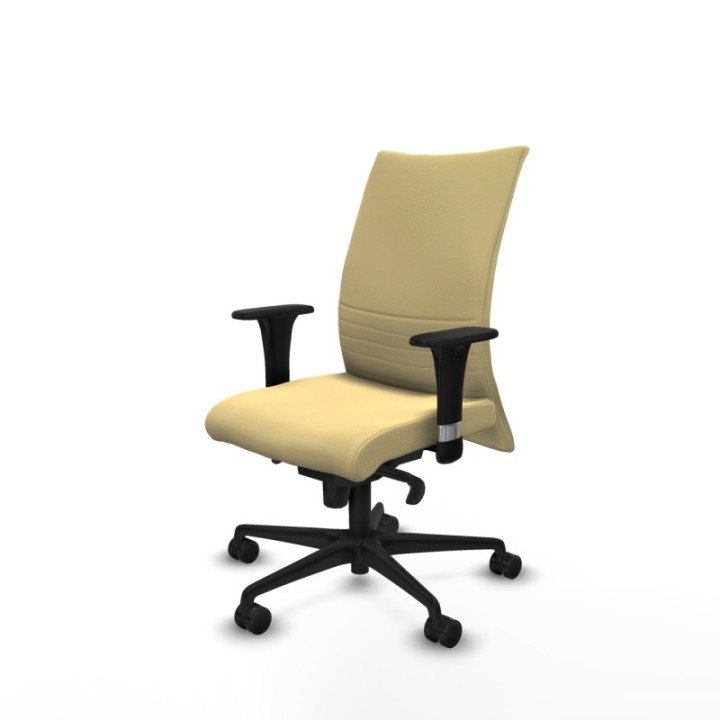 Albacete confidente XL sincro similpiel crema brazos 1D cromados base nailon ruedas 65 mm nailon