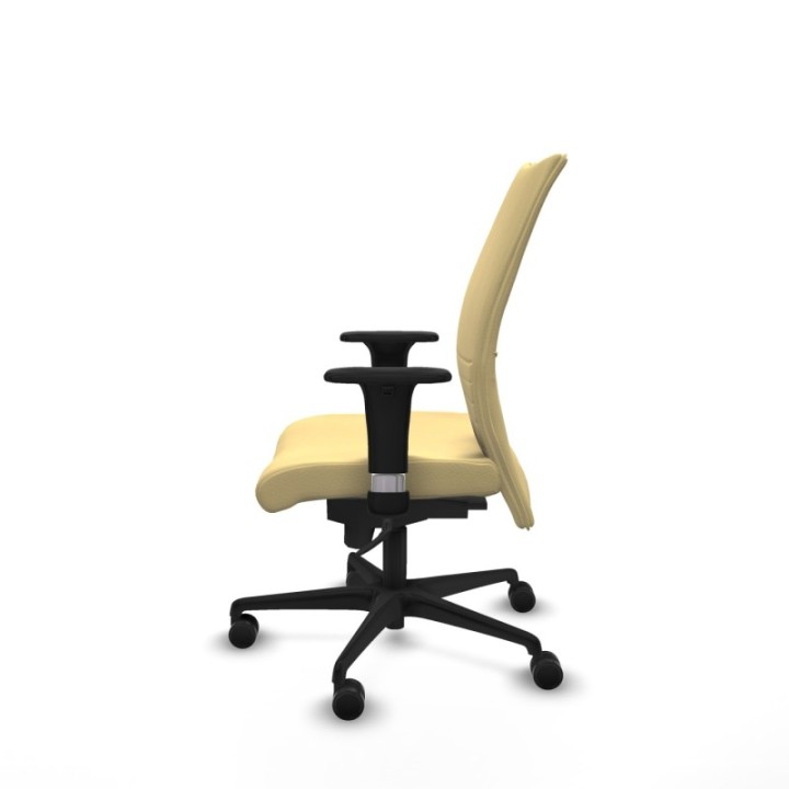 Albacete confidente XL sincro similpiel crema brazos 1D cromados base nailon ruedas 65 mm nailon