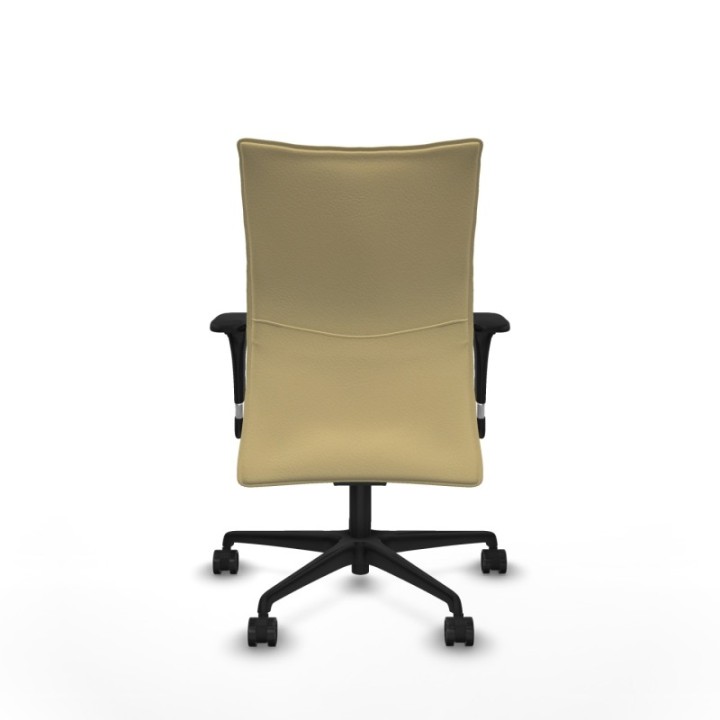 Albacete confidente XL sincro similpiel crema brazos 1D cromados base nailon ruedas 65 mm nailon