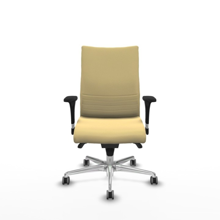 Albacete confidente XL sincro similpiel crema brazos 1D cromados base aluminio ruedas 65mm engomadas