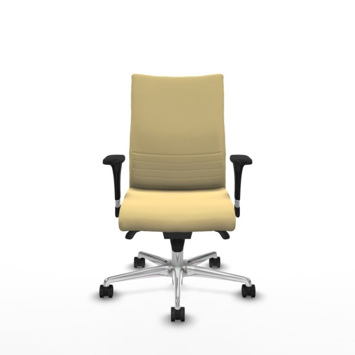 Albacete confidente XL sincro similpiel crema brazos 1D cromados base aluminio ruedas 65 mm nailon