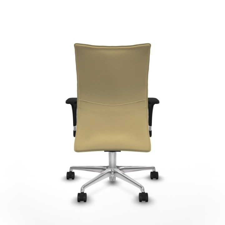 Albacete confidente XL sincro similpiel crema brazos 1D cromados base aluminio ruedas 65 mm nailon