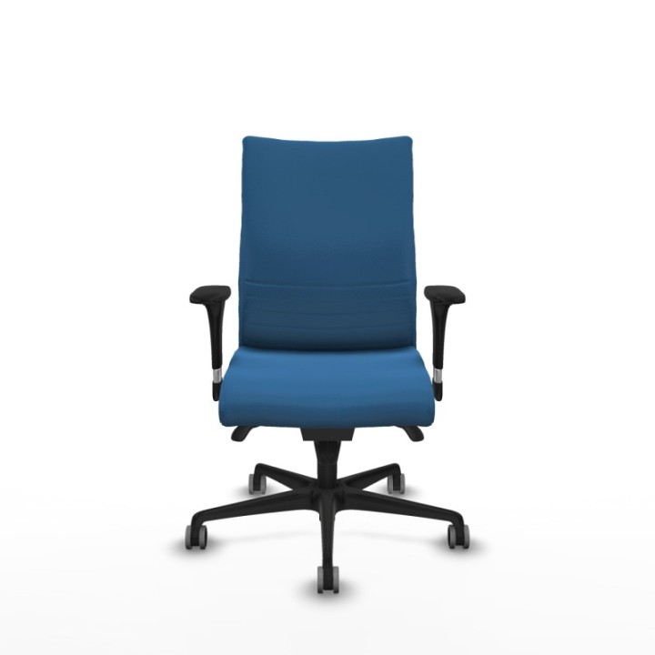 Albacete confidente XL sincro similpiel azul claro brazos 1D cromados base nailon ruedas 65mm engomadas