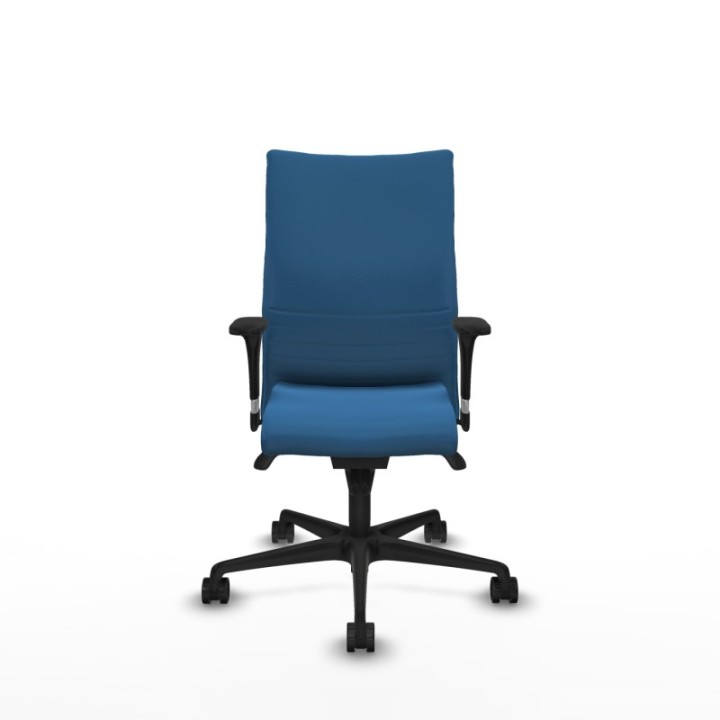 Albacete confidente XL sincro similpiel azul claro brazos 1D cromados base nailon ruedas 65 mm nailon